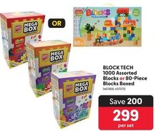 Block Tech - 1000 Assorted Blocks Or 80-Piece Blocks Boxed offers at R 299 in Makro
