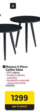 Monaco 3-Piece Coffee Table offers at R 1299 in Makro