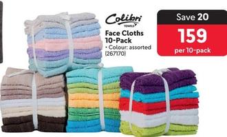 Colibri Towels - Face Cloths 10-Pack offers at R 159 in Makro