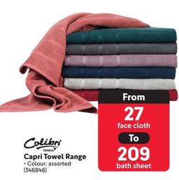 Colibri Towels - Capri Towel Range offers in Makro