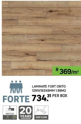 Laminate Fort Orito 1291x193x8mm 1.99m2 offers at R 734,31 in Leroy Merlin
