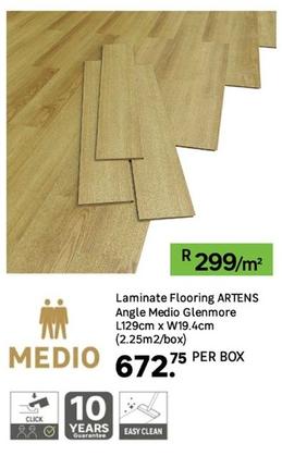 Artens - Laminate Flooring Angle Medio Glenmore L129cm x W19.4cm (2.25m2/box) offers at R 672,75 in Leroy Merlin