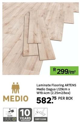  Artens - Laminate Flooring Medio Dagua L129cm x W19.4cm (2.25m2/box) offers at R 582,75 in Leroy Merlin