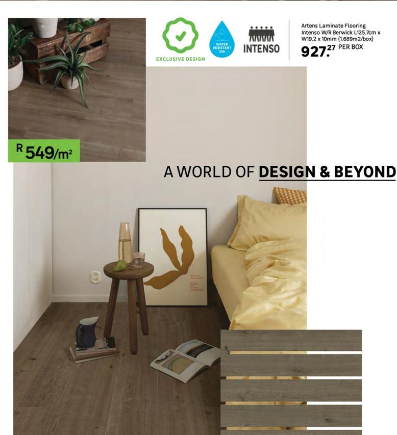 Artens - Laminate Flooring Intenso W/R Berwick L125.7cm x W19.2 x 10mm (1.689m2/box) offers at R 927,27 in Leroy Merlin