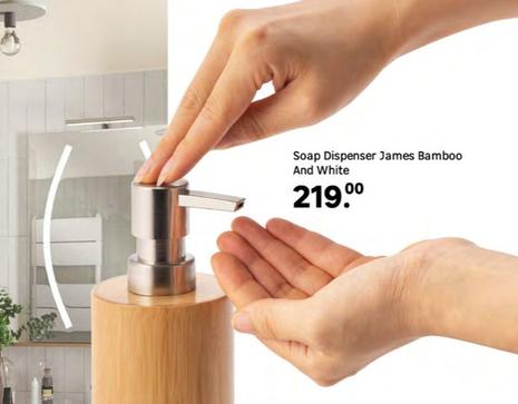 Soap Dispenser James Bamboo And White offers at R 219 in Leroy Merlin