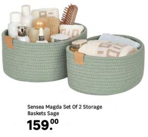 Sensea - Magda Set Of 2 Storage Baskets Sage offers at R 159 in Leroy Merlin