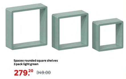 Spaceo - Rounded Square Shelves 3 Pack Light Green offers at R 279,2 in Leroy Merlin