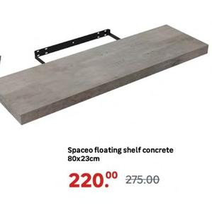 Spaceo - Floating Shelf Concrete 80x23cm offers at R 220 in Leroy Merlin
