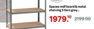 Spaceo - MDF Board & Metal Shelving 5 Tiers Grey offers at R 1979,1 in Leroy Merlin