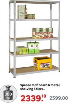 Spaceo - MDF Board & Metal Shelving 5 Tiers  offers at R 2339,1 in Leroy Merlin