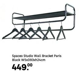 Spaceo - Studio Wall Bracket Paris Black W5xD93xH24cm offers at R 449 in Leroy Merlin