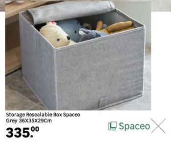 Spaceo - Storage Resealable Box Grey 36x35x29cm offers at R 335 in Leroy Merlin