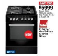 Total - 2-Burner Gas/2-Plate Electric Stove offers at R 5999 in OK Furniture
