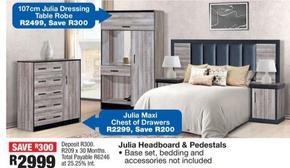 Julia Headboard & Pedestals  offers at R 2999 in OK Furniture