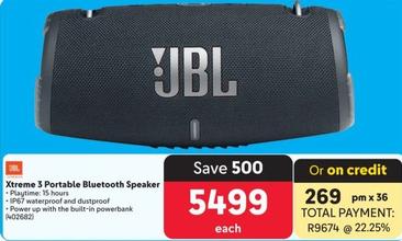 Jbl - Xtreme 3 Portable Bluetooth Speaker offers at R 5499 in Makro