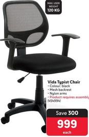 Vida Typist Chair offers at R 999 in Makro