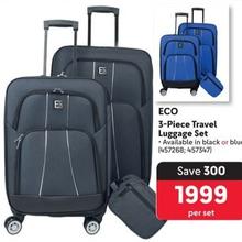 Eco - 3-Piece Travel Luggage Set offers at R 1999 in Makro