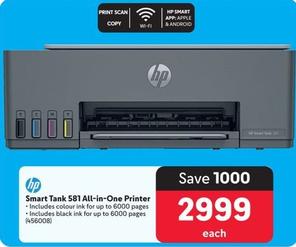 Hp - Smart Tank 581 All-In-One Printer offers at R 2999 in Makro