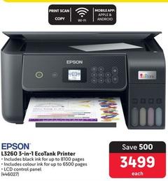 Epson - L3260 3-In-1 Ecotank Printer offers at R 3499 in Makro