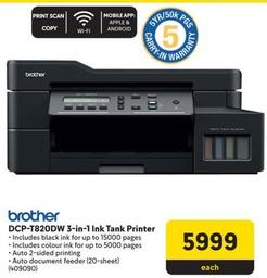Brother - DCP-T820DW 3-In-1 Ink Tank Printer offers at R 5999 in Makro