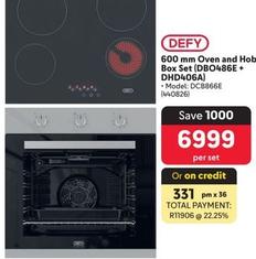 Defy - 600 Mm Oven And Hob Box Set (DBO486E+ DHD406A) offers at R 6999 in Makro