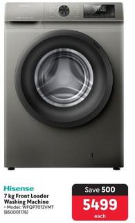 Hisense - 7 Kg Front Loader Washing Machine offers at R 5499 in Makro
