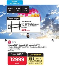 Lg - 164 Cm (65") Smart Uhd Nanocell Tv offers at R 12999 in Makro
