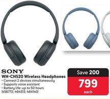Sony - WH-CH520 Wireless Headphones offers at R 799 in Makro