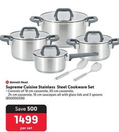 Bennett Read - Supreme Cuisine Stainless Steel Cookware Set offers at R 1499 in Makro