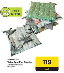 Terraceleisure - Value Seat Pad Cushion offers at R 119 in Makro