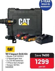 Cat - 18 V Impact Drill Kit offers at R 1299 in Makro