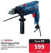 Bosch - 570 W Impact Drill offers at R 599 in Makro
