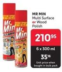 Mr Min - Multi Surface Or Wood Polish offers at R 210,95 in Makro
