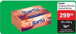Rama - Original 70% Fat Spread Bricks offers at R 299,95 in Makro