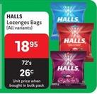 Halls - Lozenges Bags offers at R 18,95 in Makro