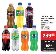 Coca-Cola, Fanta, Sprite, Stoney, Sparletta Or Twist offers at R 239,95 in Makro