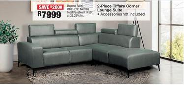 2-Piece Tiffany Corner Lounge Suite  offers at R 7999 in OK Furniture
