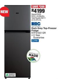 Kic - Dark Grey Top-Freezer Fridge  offers at R 4199 in OK Furniture