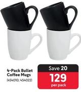 4-pack Bullet Coffee Mugs offers at R 129 in Makro
