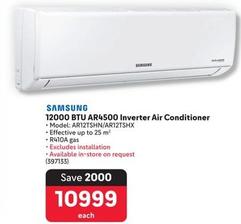 Samsung - 12000 Btu AR4500 Inverter Air Conditioner offers at R 10999 in Makro