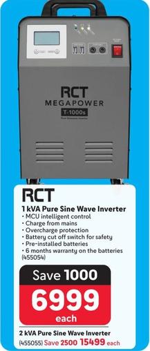 Rct - 1 Kva Pure Sine Wave Inverter offers at R 6999 in Makro