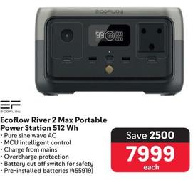Ecoflow - River 2 Max Portable Power Station 512 Wh offers at R 7999 in Makro
