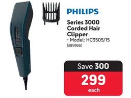 Philips - Series 3000 Corded Hair Clipper offers at R 299 in Makro