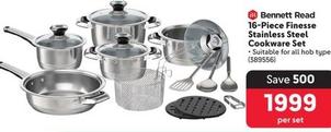 Bennett Read - 16-Piece Finesse Stainless Steel Cookware Set offers at R 1999 in Makro