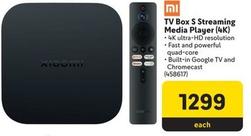 Xiaomi - Tv Box S Streaming Media Player (4K) offers at R 1299 in Makro