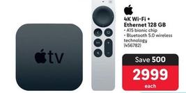 Apple - 4K Wi-Fi + Ethernet 128 Gb offers at R 2999 in Makro