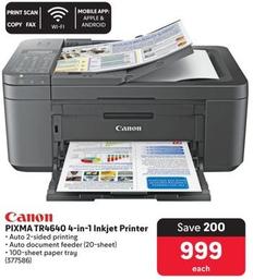Canon - Pixma TR4640 4-In-1 Inkjet Printer offers at R 999 in Makro