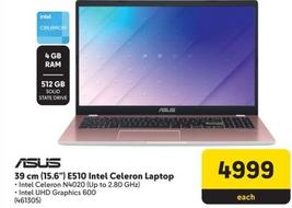 Asus - 39 Cm (15.6") E510 Intel Celeron Laptop offers at R 4999 in Makro