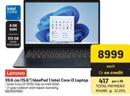 Lenovo - 39.6 Cm (15.6") Ideapad 1 Intel Core I3 Laptop offers at R 8999 in Makro