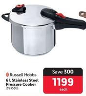 Russell Hobbs - 6 L Stainless Steel Pressure Cooker offers at R 1199 in Makro